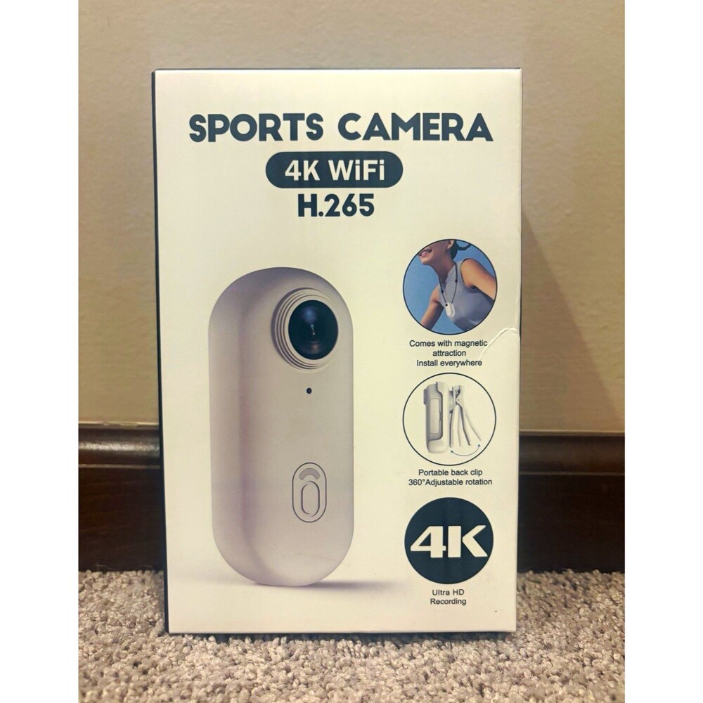 Sports Camera 4K WiFi H.265 Mini Action Camera Waterproof 30m USB-C